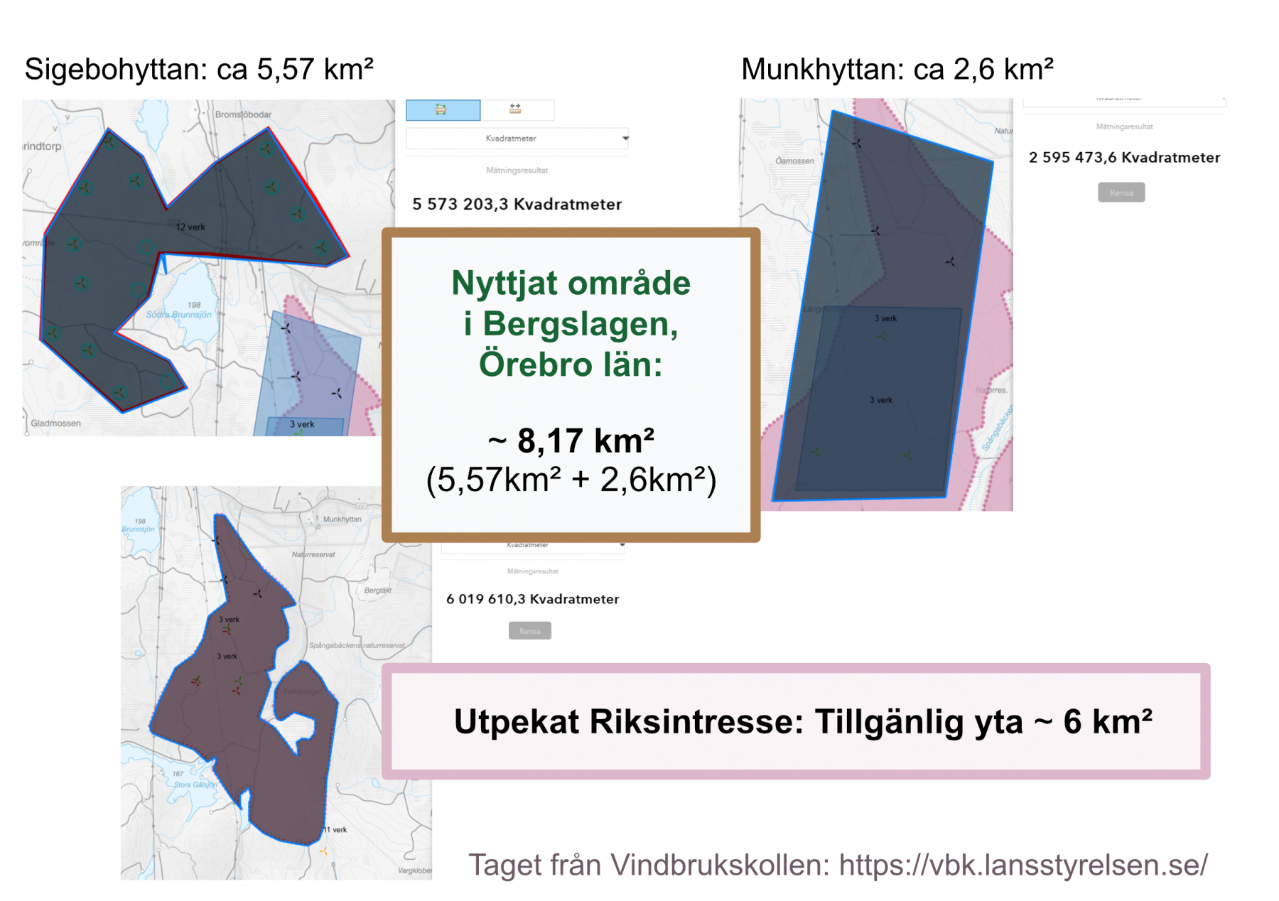 En jämförelsekalkyl som visar att riksintresset i Bergslagen redan är mättat